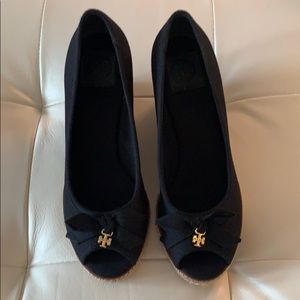 Tory Burch Jackie Peep-Toe Espadrille Wedge
